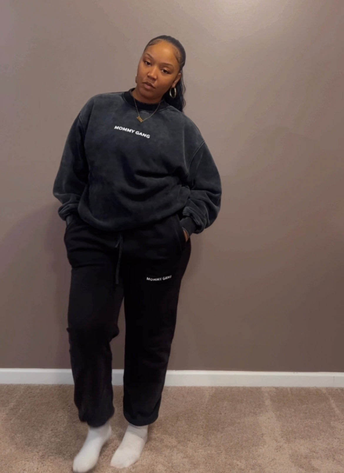 Acid Wash Jogger Set