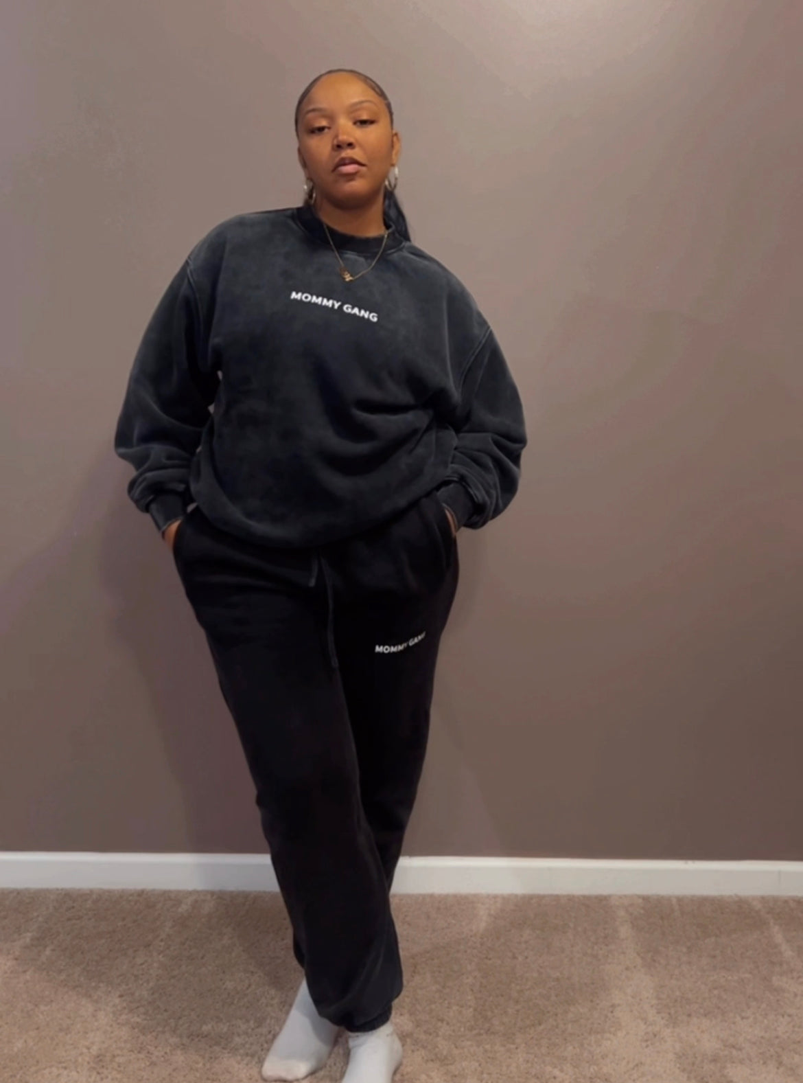 Acid Wash Jogger Set